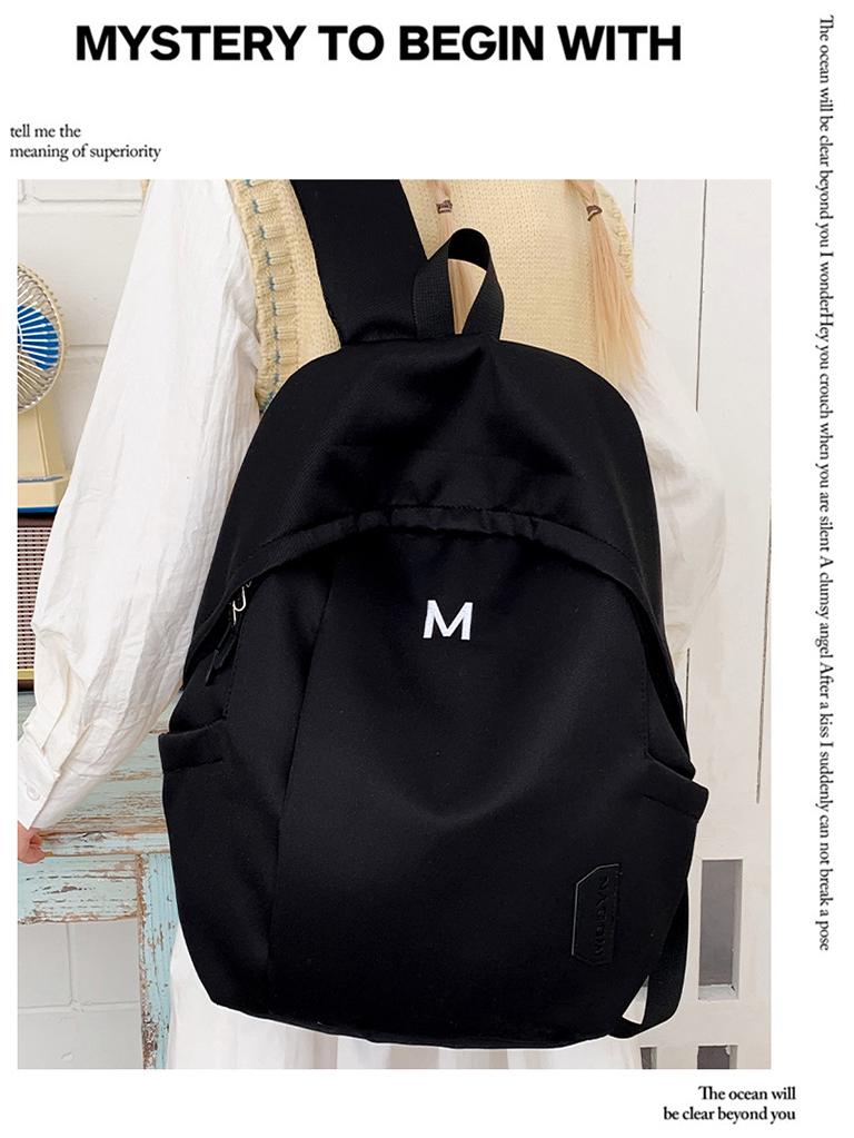 Creamy Yellow Large Capacity Backpack for Junior High and College Girls