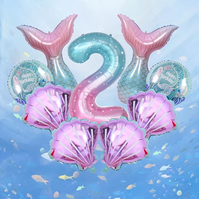 6Pcs mermaid tail shell set suitable for marine theme birthday party decoration supplies summer beach parties wedding decoration