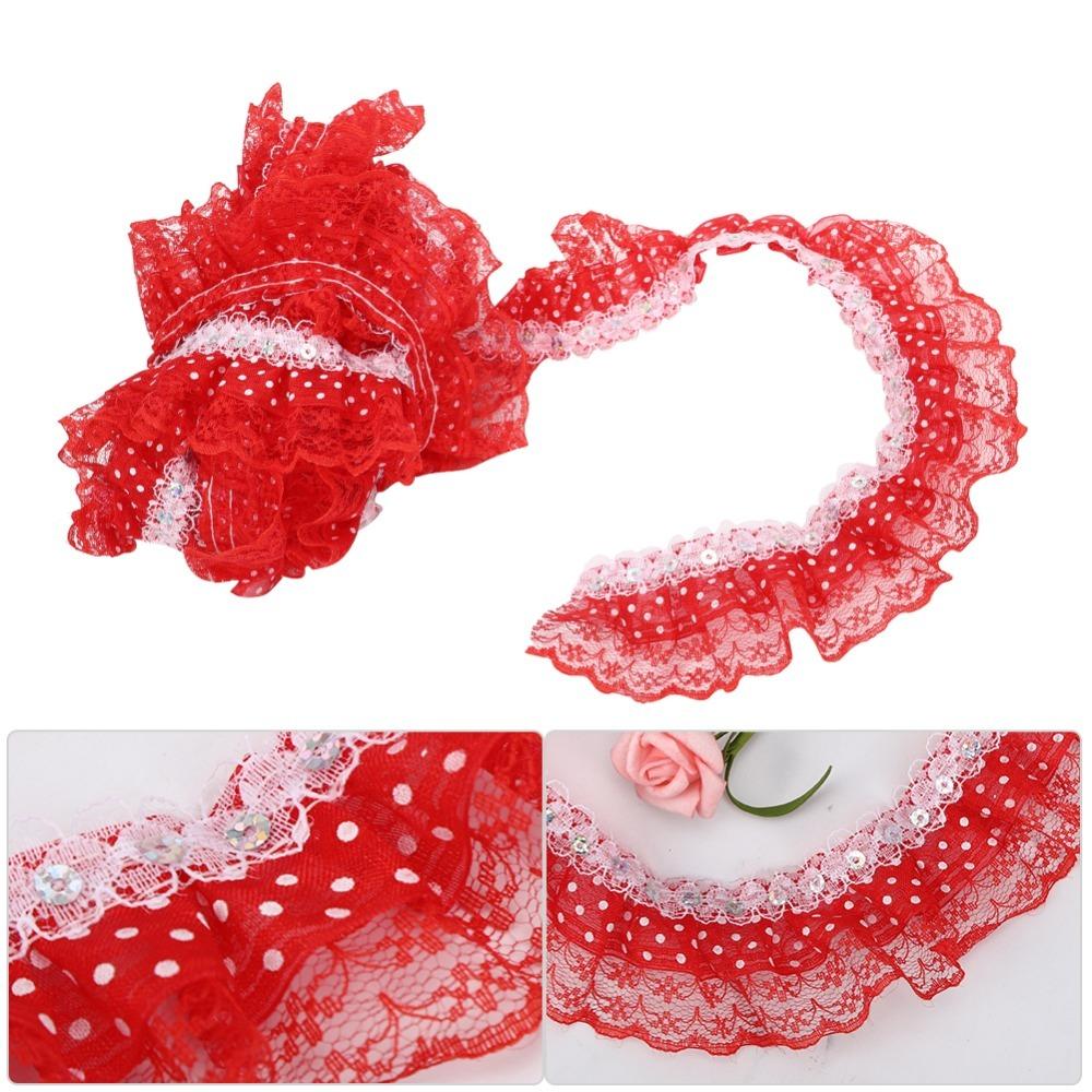 1pcs Printing Dots Embroidered Lace Trim 3 Layer DIY Craft Trim Lace Ribbon  Sewing Craft