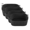 Air Fryer Grease Catcher Silicone Basket Non-Stick BPA-Free Baking Pan with Handles Non-stick Insert Dishwasher Oven Safe Even Heat Distribution