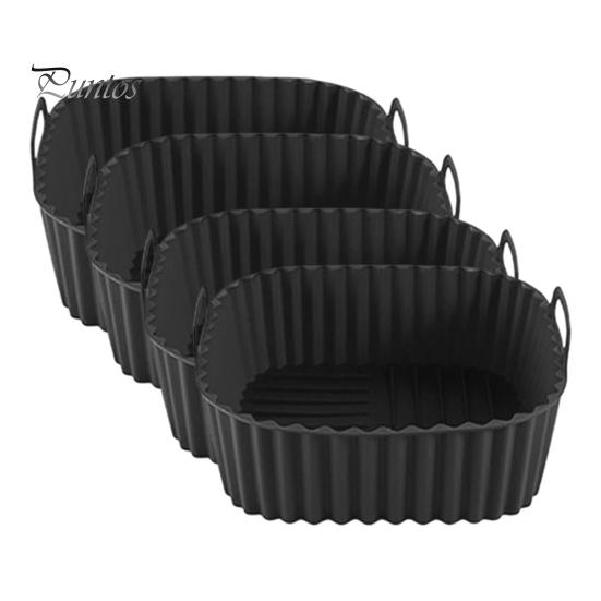 Air Fryer Grease Catcher Silicone Basket Non-Stick BPA-Free Baking Pan with Handles Non-stick Insert Dishwasher Oven Safe Even Heat Distribution