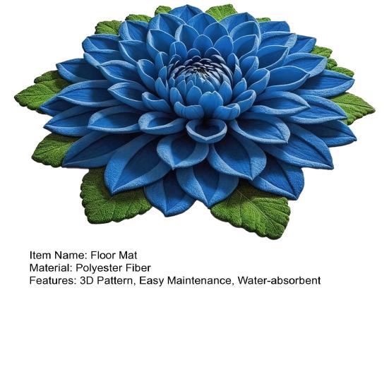 3D Flower Floor Mat Absorbent Large Flower Area Rug Non-Slip Bathroom