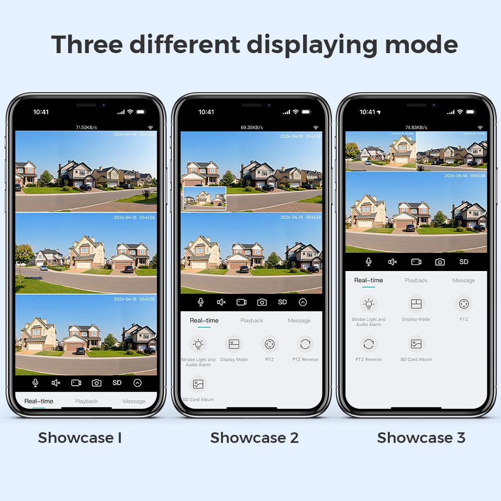 6K 12MP WLAN-Kamera PTZ Drei Bildschirme Außen Auto-Tracking Nachtsicht Sicherheitsschutz CCTV Überwachungskamera IP iCSee