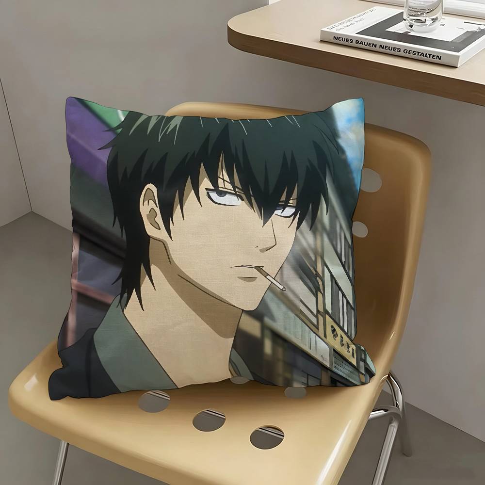 1pc Hijikata Toushiro Anime Cartoon Characters Pillow Case Fashion Square Pillowcase Bedroom Sofa Room Ins Decoration Leisure