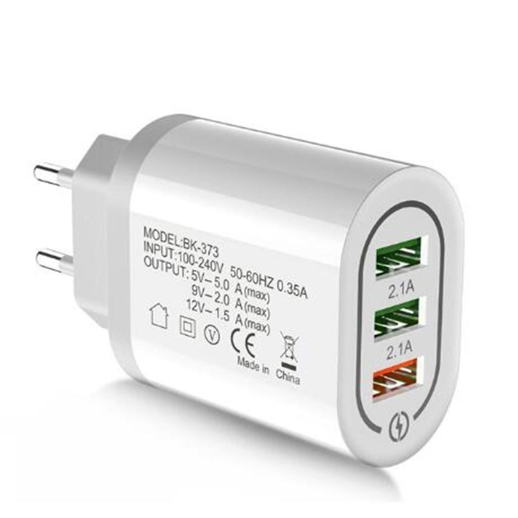 3-Port QC3.0 Fast Charger for Mobile Phones and Tablets