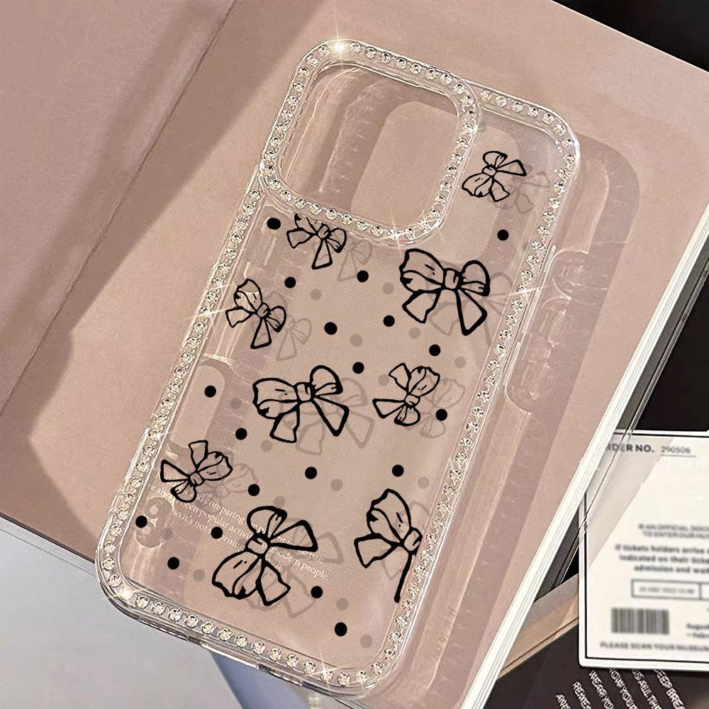 Bracelet Chain Phone Case For iPhone 17 16 15 13 14 for 17Air 17 12 14 16 Pro 17 14 16 Pro Max Sparking Diamond Cute Pattern Hard Cover With Lanyard