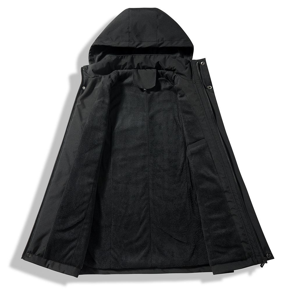 New Casual Workwear Hooded Cotton Coat, Winter Windproof Cotton Jacket, Large Size Jacket, Plus Velvet and Thickening