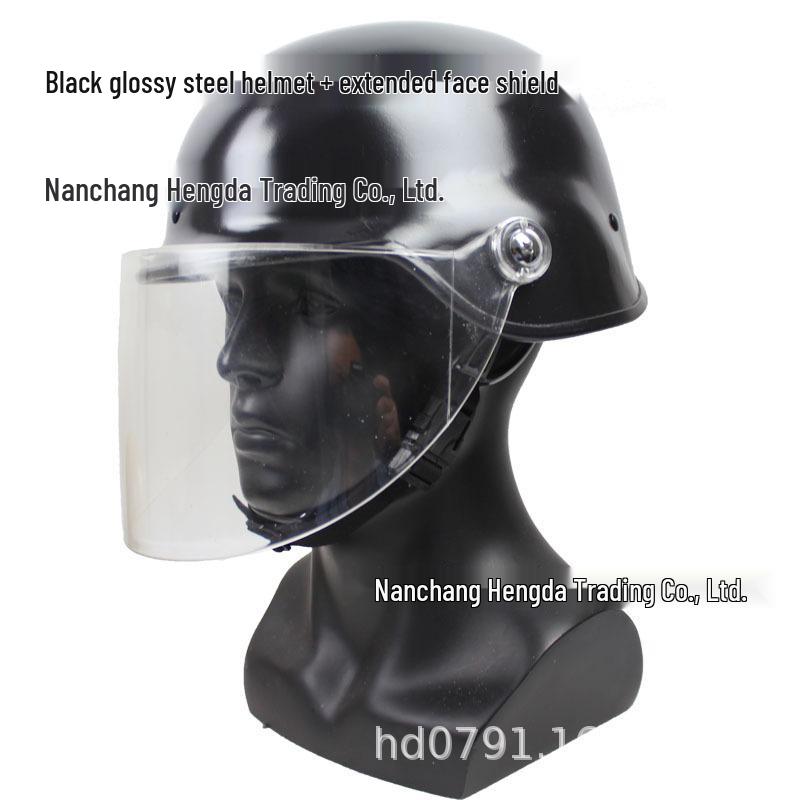 M88 Steel Riot Helmet with Transparent Visor - Security & Training Protection, 1.35 kg One size