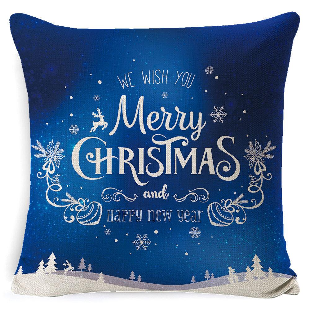 

Рождественский красный и белый лось снежинка рождественская елка лен наволочка на подушку чехол для домашней подушки диван 45 * 45 pillowcase