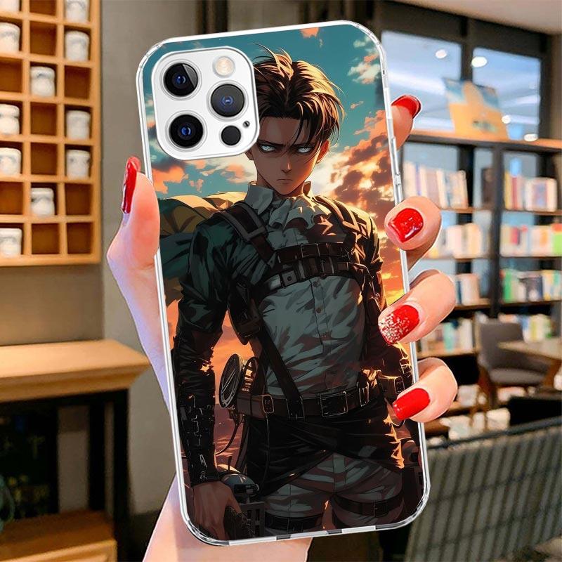 A-Attack on T-Titan Levi Cover Phone Case For iPhone 16 17 Air 15 14 Pro Max 16E Phone Case 13 Mini 12 11 7 SE 8 Print Pattern F