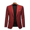 Blazer Masculino Slim Fit de Um Botão Jaqueta Casual para Negócios