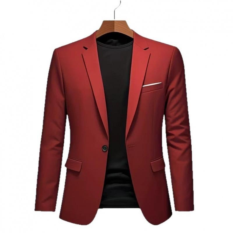 Blazer Masculino Slim Fit de Um Botão Jaqueta Casual para Negócios