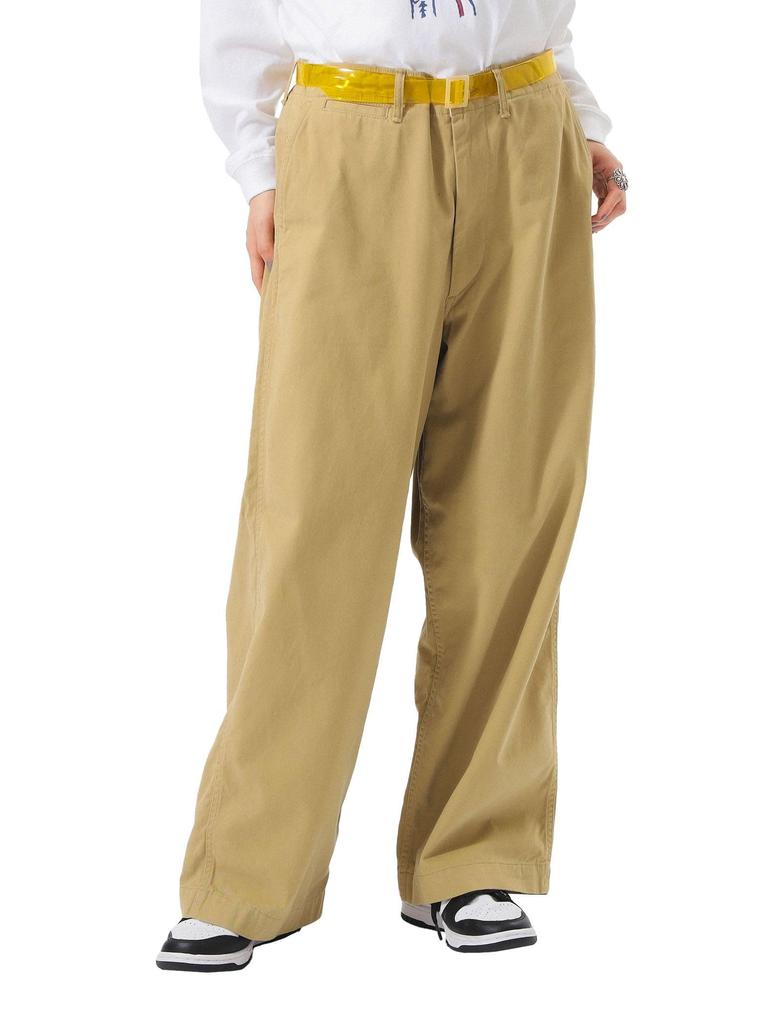 Beams Boy Women's Wide Chino Work Pants, Beige 2