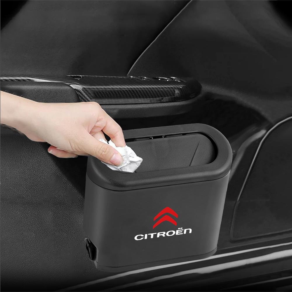 Car Trash Bin Hanging Vehicle Garbage Dust Case Storage Box Pressing Type Trash Can Car Accessorie For Citroen C3 C4 C5 Aircross