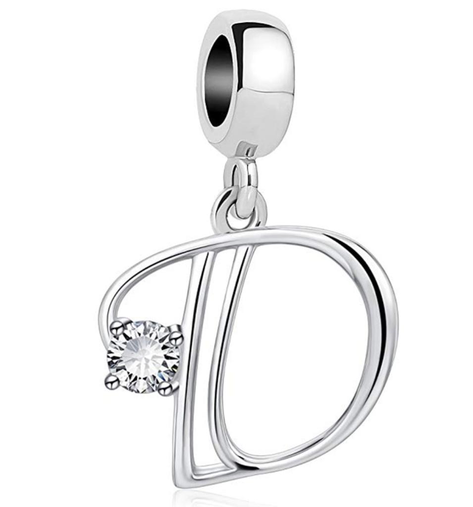 26 A-Z Alphabetperlen Kupfer Liebesbrief-Anhänger Passend für Original Armreif-Charms-Armband Zirkonia-Perle Schmuck