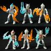 Silver-Plated Warrior Building Block Doll Movable Joint Boy Puzzle Assembly Toy Children'S Gift