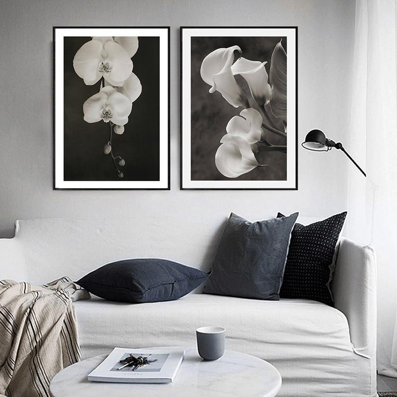 3PCS Black and White Beautiful Flower Canvas Painting Nordic Minimalist Posters Living Room Interior Wall Art Picture Home Decor