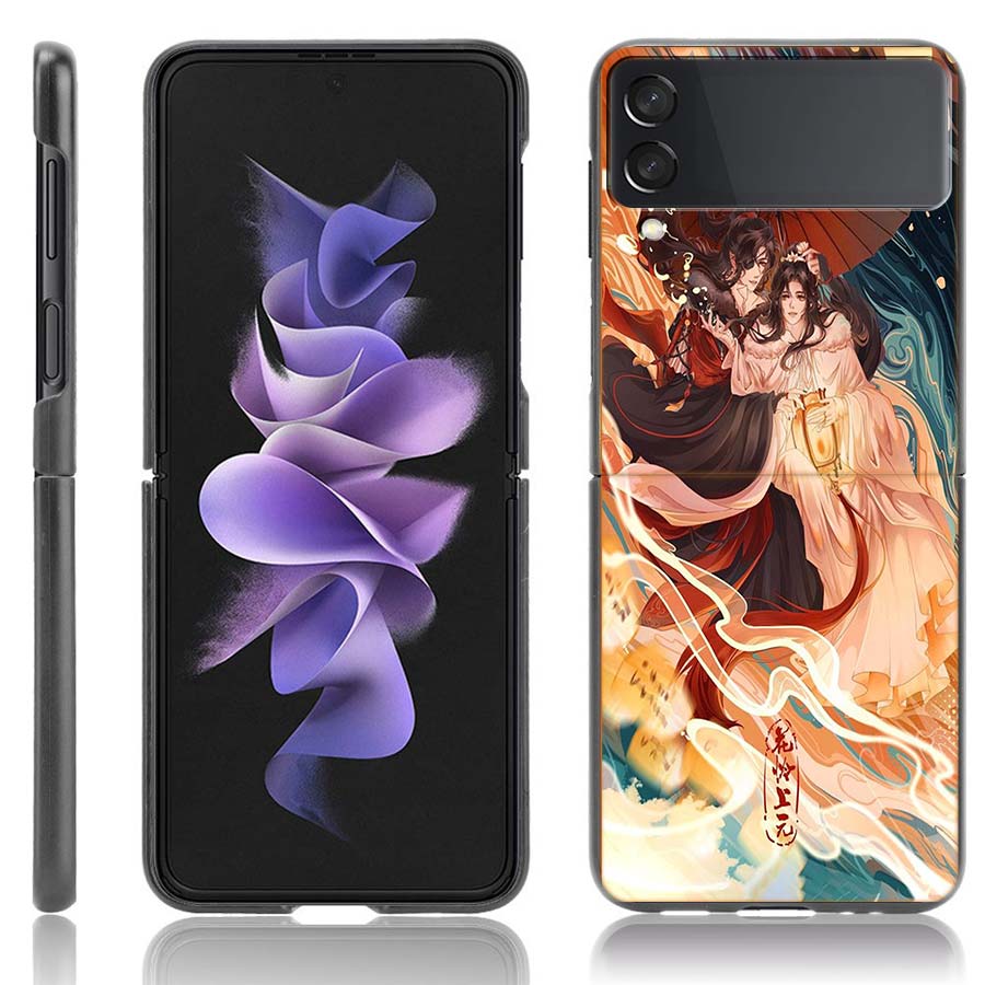 Tian Guan Ci Fu Funda Phone for Samsung Z Flip 7 6 Galaxy Z Flip 5 3 4 5G Case Black Hard PC Shell Protective Cover