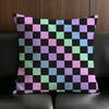 Merchandise Anime Checkerboard Cushion Cover Anti Dustmite Pillowcase Invisible Zipper Silky Short Plush Sofa Cushion Cover