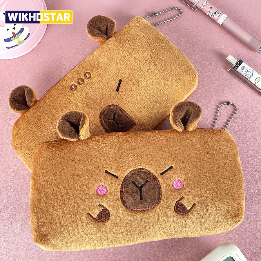 Cute Capibala Plush Pencil Case, Large Capacity Pencil Case, Capybara, Office Storage Bag, Student Stationery, School Supplies