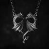 Retro Personality Two Flying Dragon Entwined Heart Shape Pendant Necklace for Women Men Couple Symbolizing Love Jewelry Gifts
