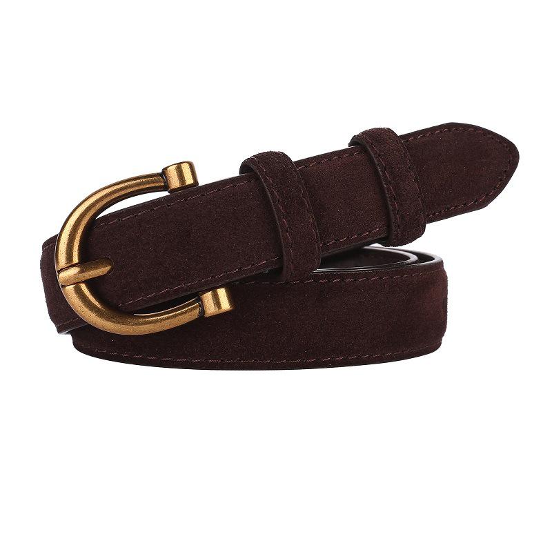 Women's Spring Style Genuine Leather Suede Belt - Versatile, Fashionable, Casual