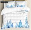 Snow Mountain Bedding Set Winter Snow Scene Comforter Cover for Boys Girls Kids 3D Duvet Cover Set Bedroom Decor 3 Pcs Full Size