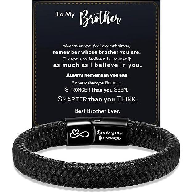 

Популярный магнитный браслет из нержавеющей стали с кожаным плетением, ручной работы, в европейском и американском стиле, мужской браслет с надписью и гравировкой. Alloy Buckle