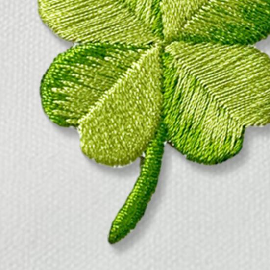 Embroidered Patch Four Leaf Clovers Iron-on Patch Self Adhesive Clovers Embroidered Appliques DIY