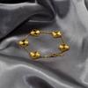 15MM Durchgehender Titanstahl 18K Beidseitiges Glücksklee Fünf Blumen Armband