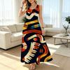 Damen Sommer Ärmelloses Midi-Kleid mit Abstraktem Muster, Lockere Passform, Bequemer Stoff, Vielseitig für den Täglichen Weg zur Arbeit, Freizeitaktivitäten & Urlaubsfotoshootings