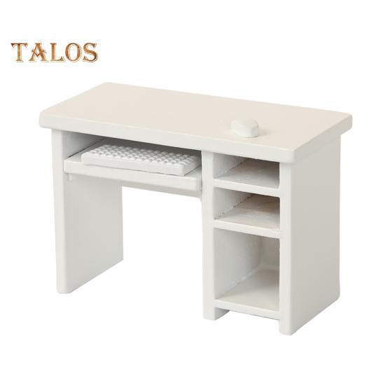 

1:12 Миниатюрный компьютерный стол для кукольного домика Мини-мебель Компьютерный стол с мышкой и клавиатурой Модель для кукольного домика Аксессуары белый