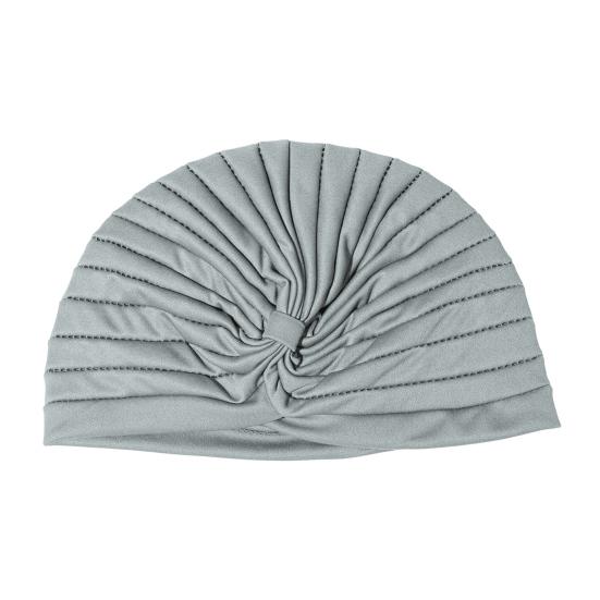 Yoga Hat with Satin Lining Hair Protection Frizz Control Soft Breathable Turban Nightcap High-Elastic Pleated Fabric Turban Hat