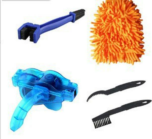 Portable Mountain Bike Chain Cleaner & Maintenance Brush Kit