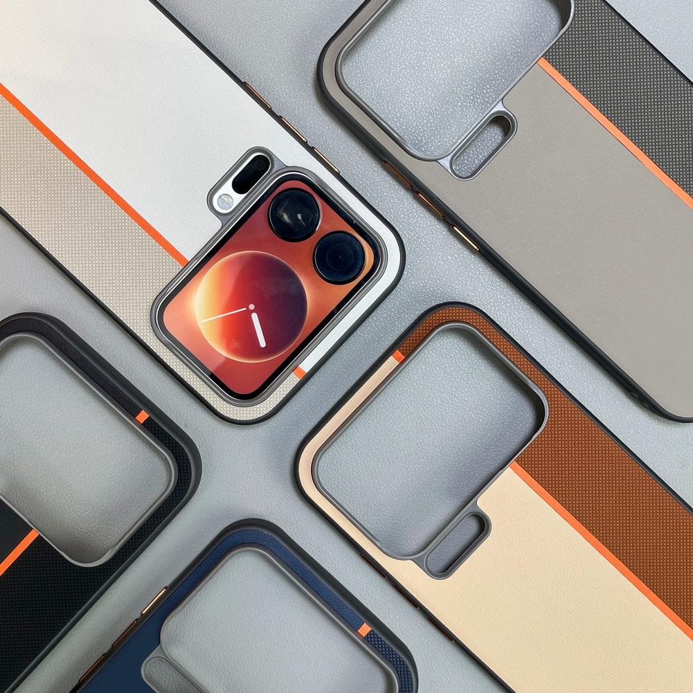 Three-color Leather Patchwork with Magsafe Magnetic Ring Case For Xiaomi 17 Pro Max 17 pro Mi 15 14 pro Lens Protective Cover
