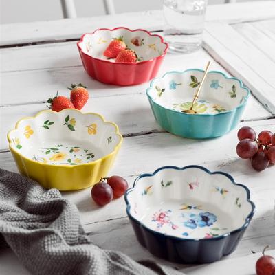 Seramik Salata Kasesi Renkli Porselen Çorba Kaseleri Çocuk Mutfak Pirinç Tatlı Atıştırmalık Karıştırma Kabı Ev Sofra Takımı