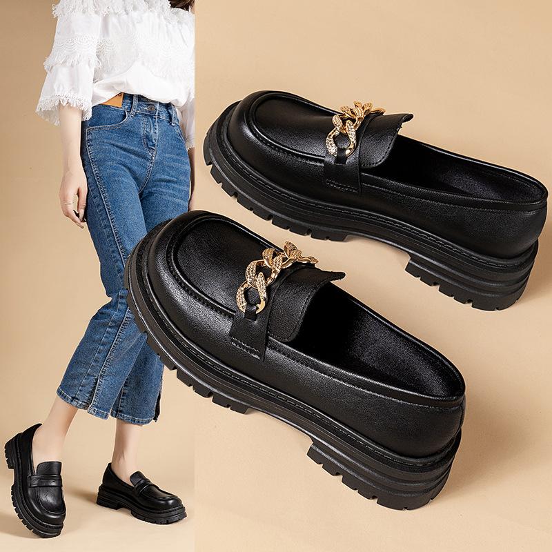 Japanese small leather shoes women's spring and autumn new British style large size platform retro jk uniform single shoes