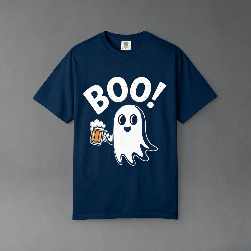 Comfort Colors Boo Beer Shirt Funny Halloween Shirt Cute Ghost Drinking Tee Spooky Tailgate Graphic Tshirt Halloween Party Gift