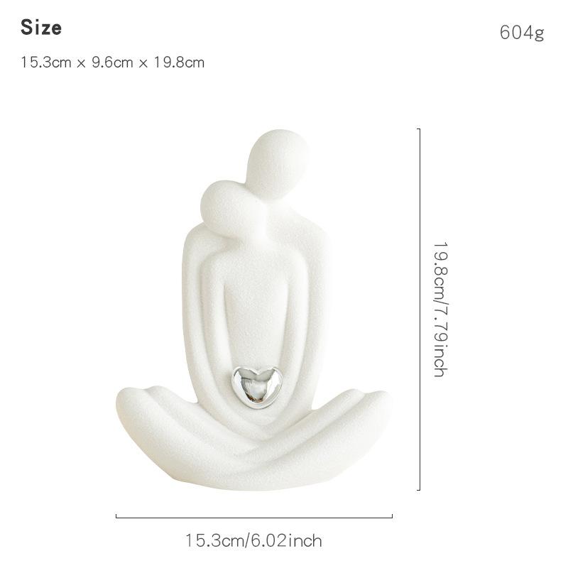 

Керамическое украшение для пары, Статуэтки пары, Керамическая статуэтка, Обнимающиеся влюбленные, Настольное украшение, Белый фарфор, Декор, Ремесла