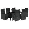 VidaXL Ensemble de salle à manger de jardin 7 pièces Noir Poly Rattan 3380537
