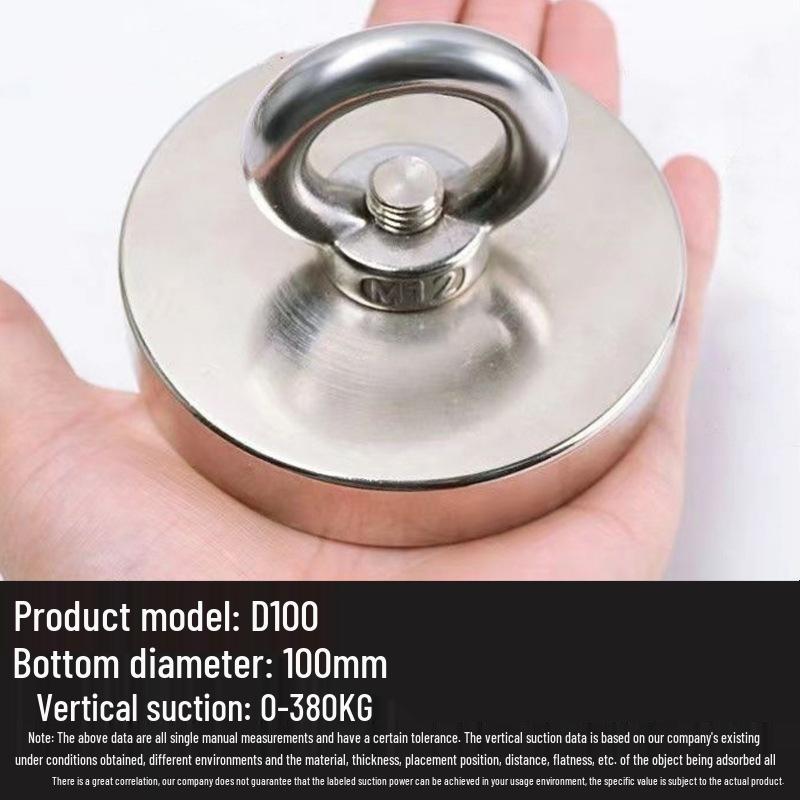Round High-Strength Neodymium Fishing Magnet with Suction Cup Eyebolt