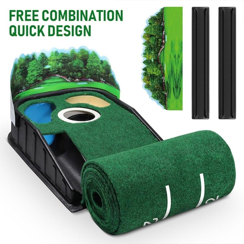 Light weight ABS Golf Practice Mat with Noise Reduction Surfaces for Quiet Durability Use at Homes or Course