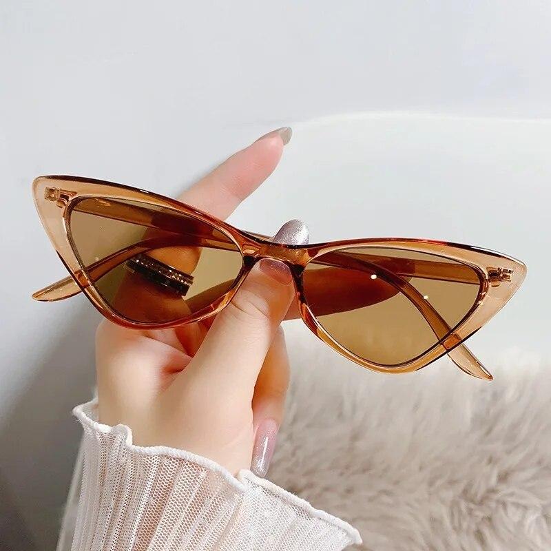 Retro Cat Eye Sunglasses UV400 Small Frame Vintage Fashion Shades for Women Sun Glasses Eyewear