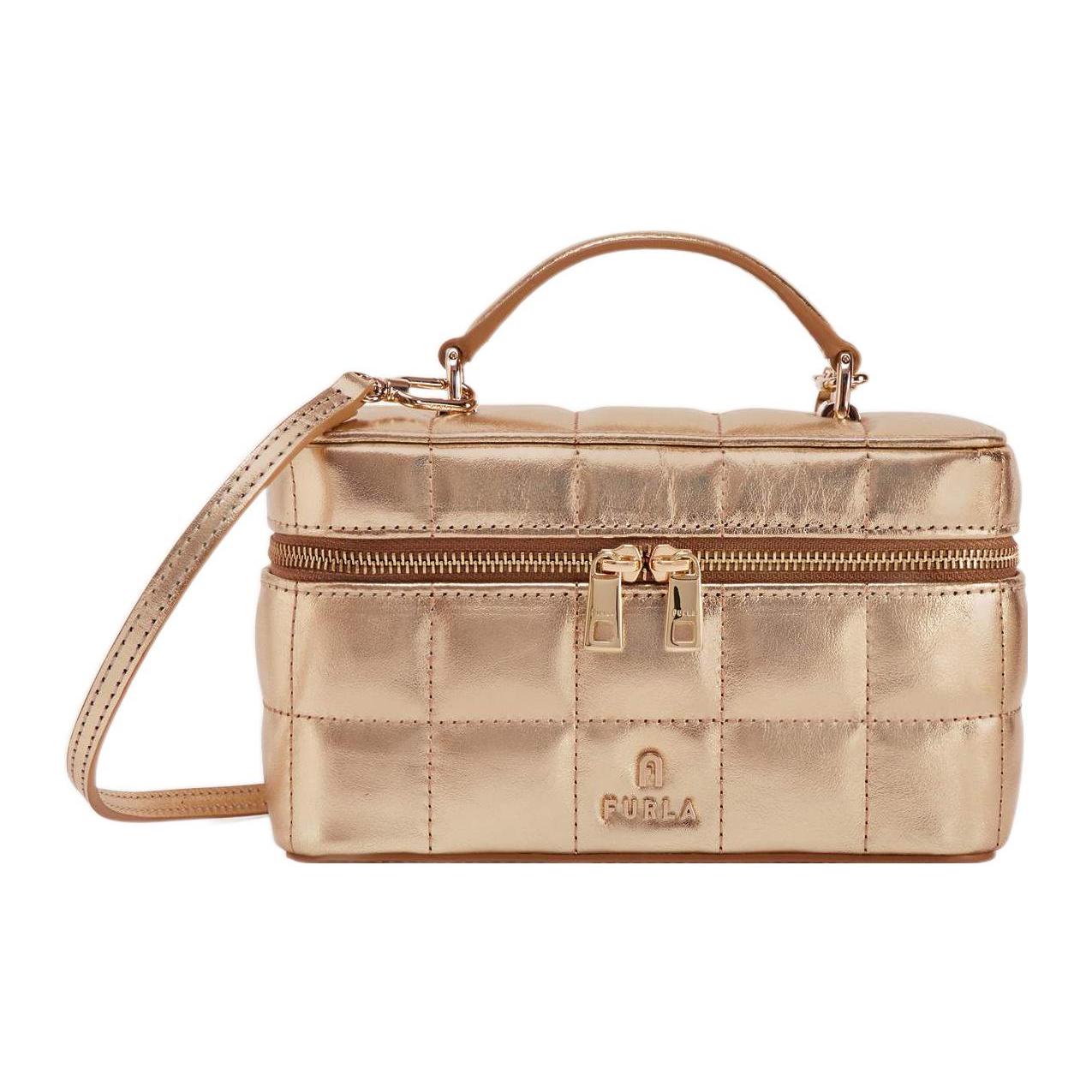 

Новая сумка-камера Furla Brava из телячьей кожи цвета камелии, Сумка-тоут, Сумка на плечо, Сумка через плечо, Средняя женская косметичка, Золотой WE00361-BX1605-CHA00 17.0*8.1*9.4CM