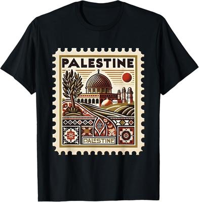 Vintažinis Palestinos pašto ženklas Kupolas Kultūros paveldo Menas Marškinėliai unisex Marškinėliai
