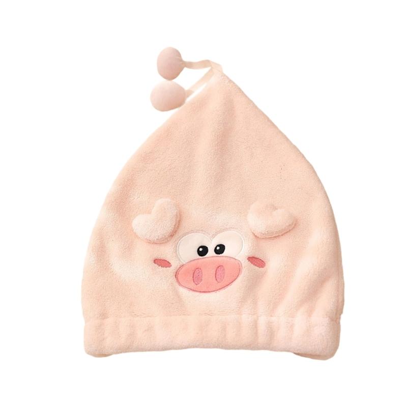 Thickened Hair Caps Quick Drying Corals Fleeces Hair Towel Caps Super Absorbent Hair Drying Caps Home Bath Caps розовый