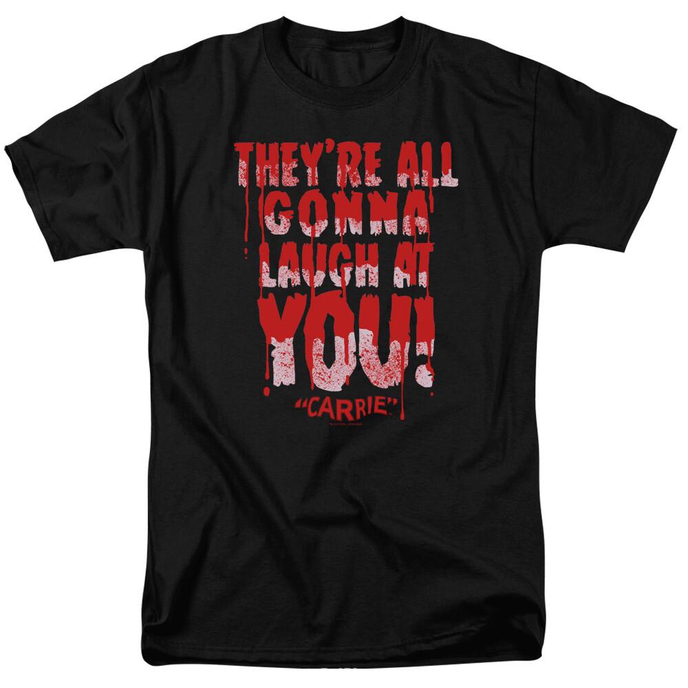 

Carrie Laugh At You T Shirt Licensed Horror Movie Retro Classic Scary Tee Black S