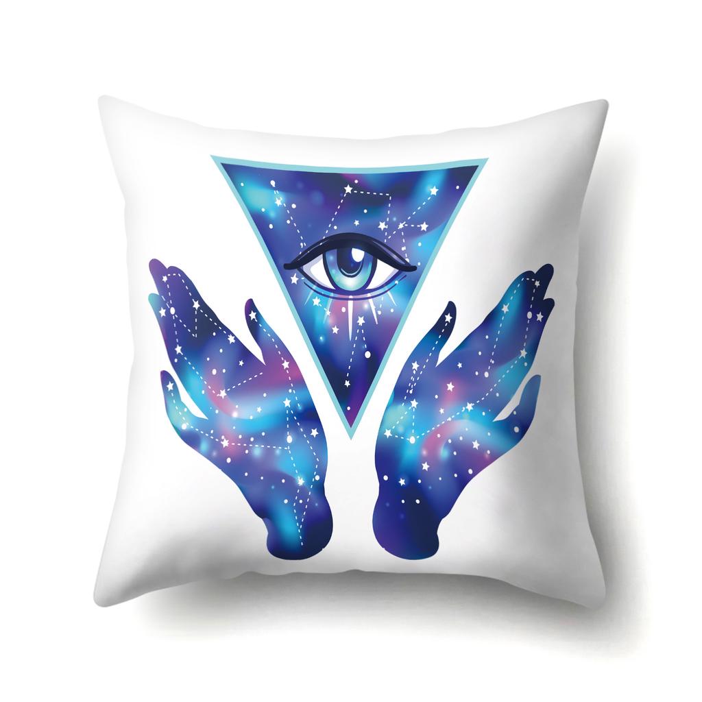 45X45Pillow Case Home Decoration Buddha Statue Cushion Cover Eye Meditation Yoga Mandala Spiritual Tattoo Polyester Pillow Cover