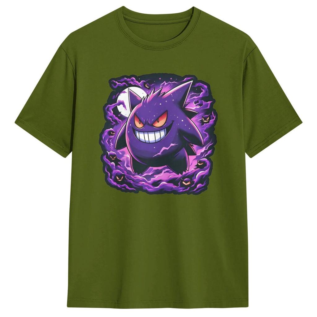 Pokemon Gengar T Shirt Man Vintage Cotton T-Shirts Summer O-Neck Fashion Tees Cheap Oversize Clothing