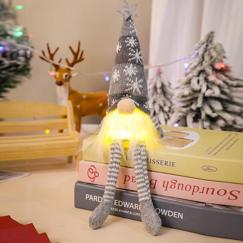 1 Stück Frohe Weihnachten Leuchtender Wichtelpuppe Plüsch Elf Weihnachtsmann Schneemann Rentier Weihnachten Gesichtsloser Wichtel LED-Licht Partyzubehör Heimdekoration